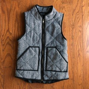 Quilted Herringbone Puffer Vest